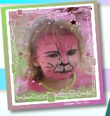 face painting cat pink